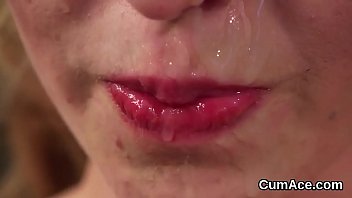 Slutty Bombshell Gets Cumshot On Her Face Swallowing All The Jizz free video