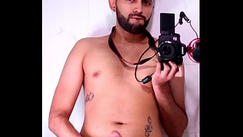 Horny Young Latino Stroking His Big Uncut Dick In The Mirror Until He Cums free video