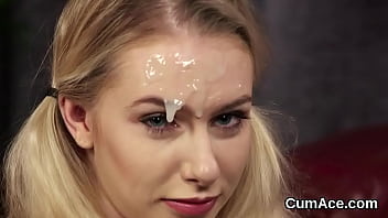 Wicked Doll Gets Cumshot On Her Face Swallowing All The Cum free video