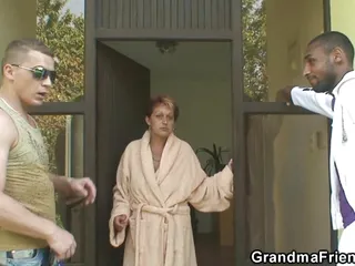 Redhead Granny Gets 3Some With Bbc And White Cock free video