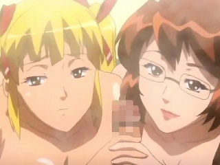 Busty Anime Lesbians Rubbing And Sharing Dick free video