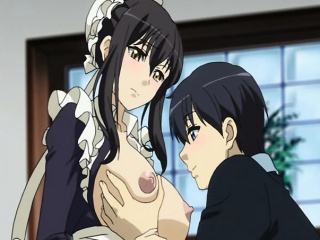 Big Titted Hentai Maid Works Hard Cock On Top free video